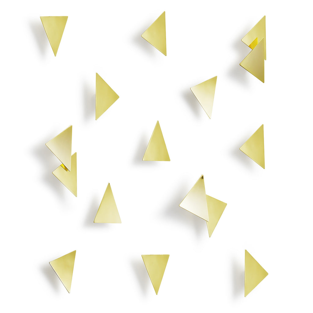 Confetti Triangles Wall Decor Brass