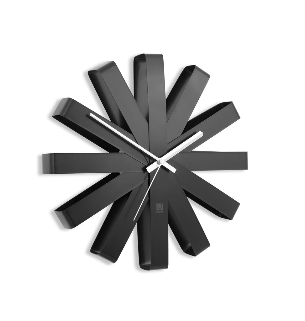 Ribbon Wall Clock Black
