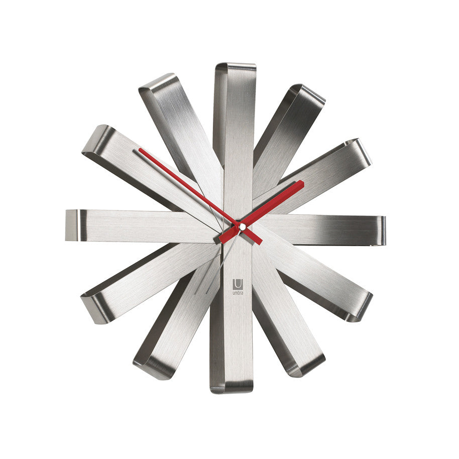 Ribbon Wall Clock Steel
