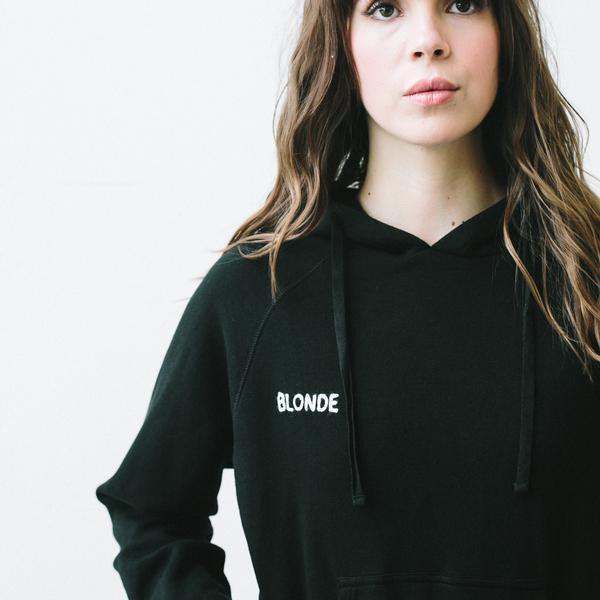 "Middle Sister" BLONDE Chain Stitch Hoodie In Black