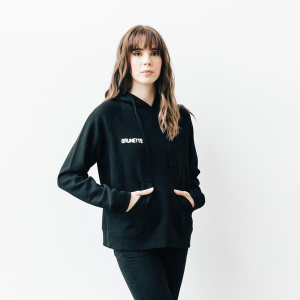 "Middle Sister" BRUNETTE Chain Stitch Hoodie In Black