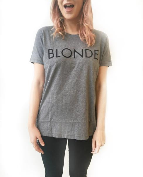 "Ryan" Blonde Crew Neck Tee Grey