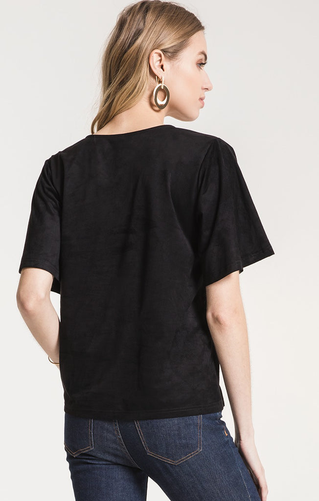 The Faux Suede Flutter Tee