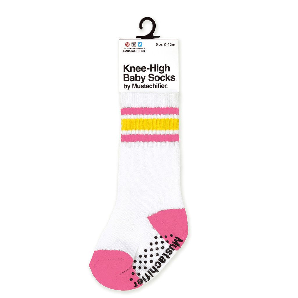 Striped Tube Socks Pink