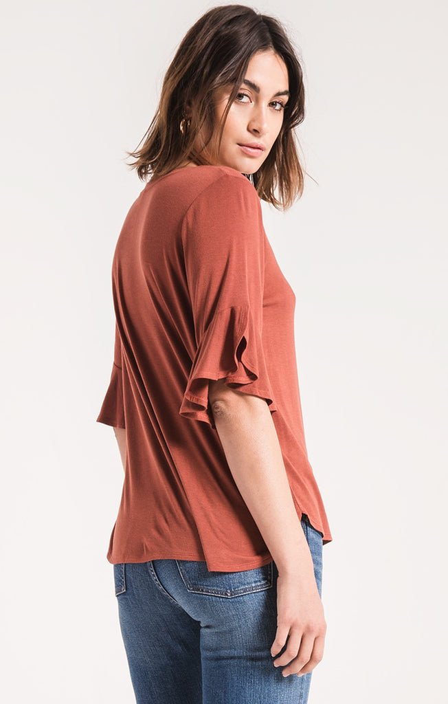 The Premium Sleek Jersey Ruffle Tee