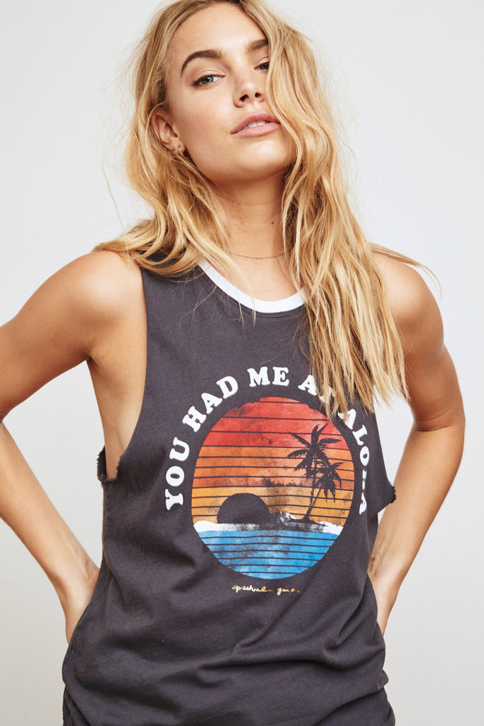 Aloha Rocker Tank - Vintage Black