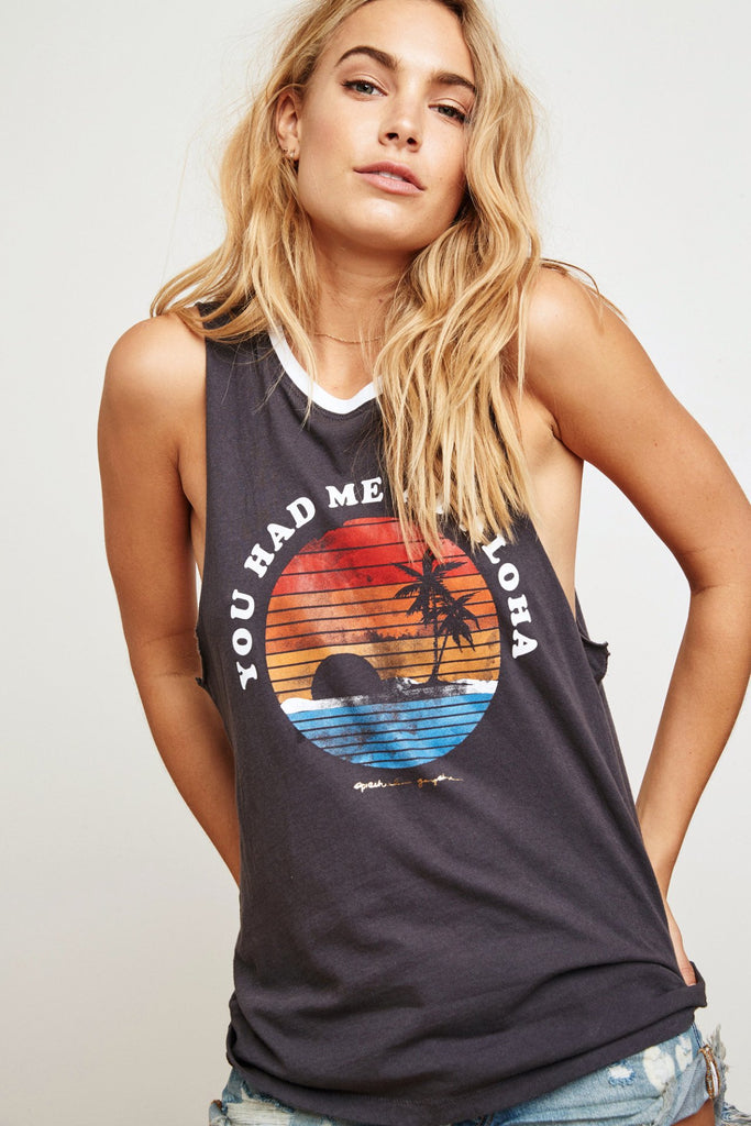 Aloha Rocker Tank - Vintage Black
