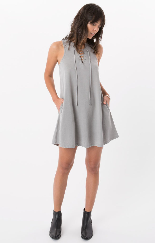 The All Tied Up Dress Grey Stone