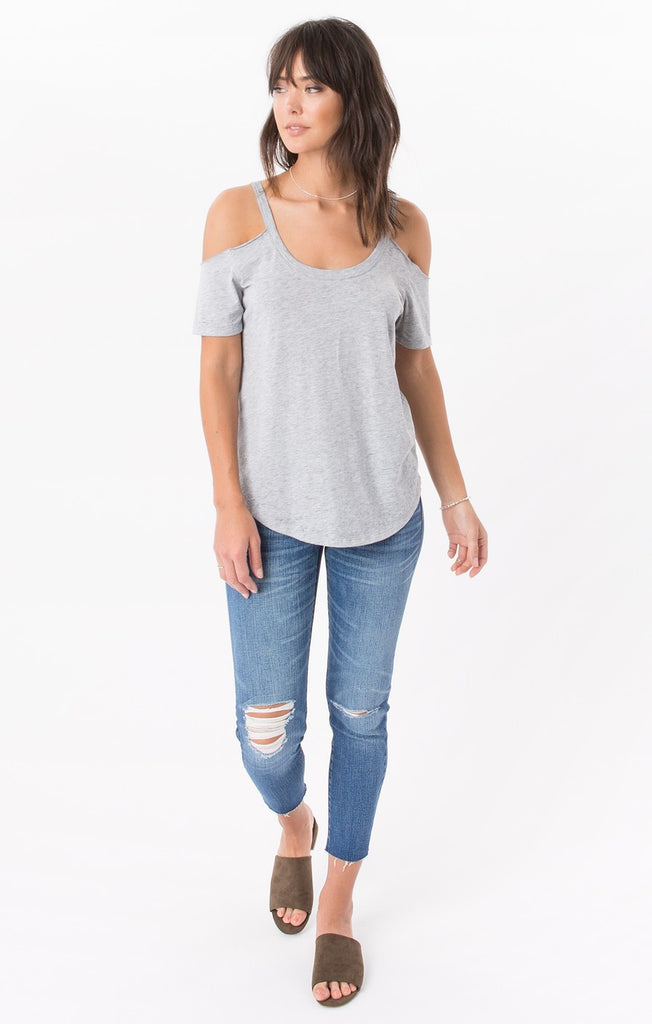 The Cold Shoulder Tee Heather Grey