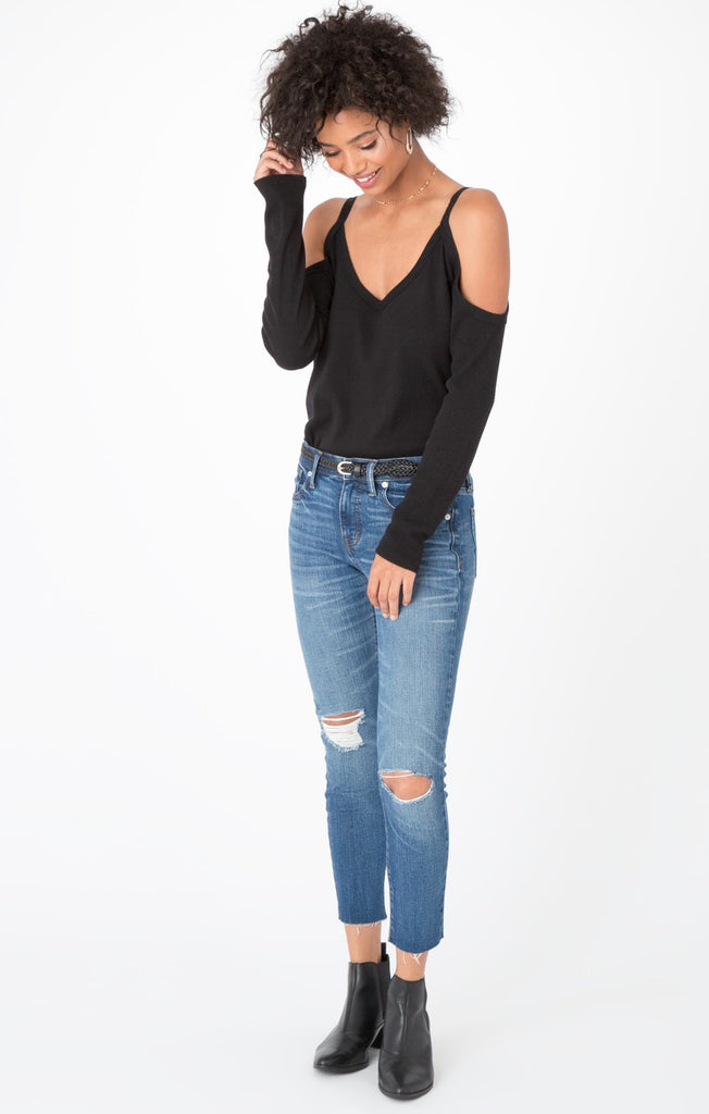 The L/S Cold Shoulder Thermal Black