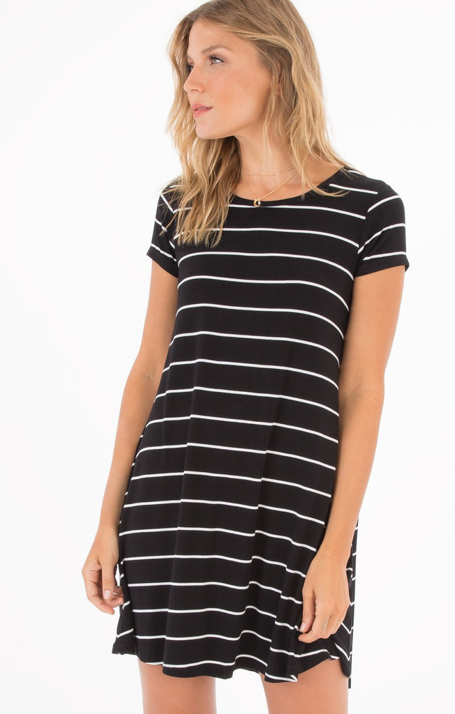 The Premium Sleek Jersey Pencil Striped Dress