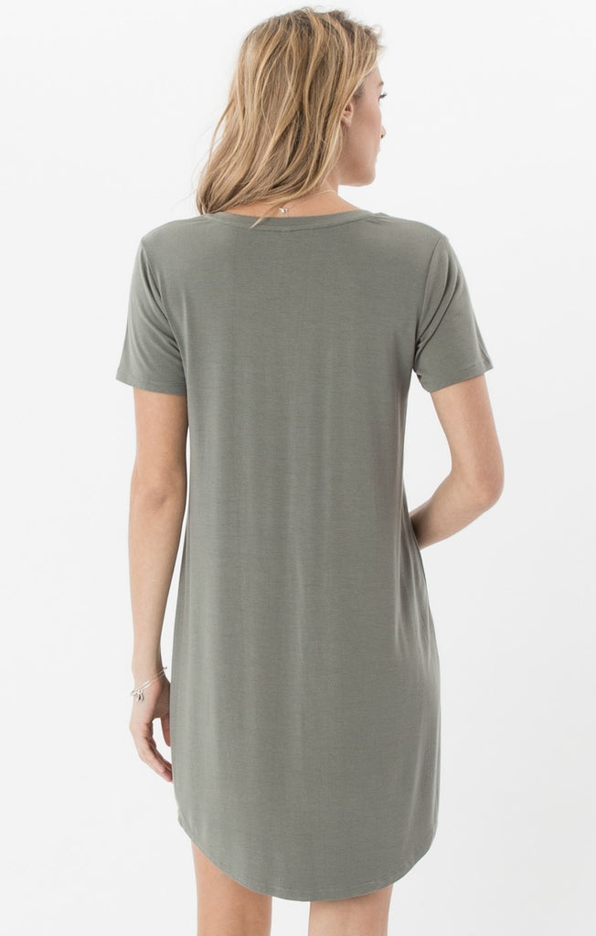 The Pocket Tee Dress Ash Green