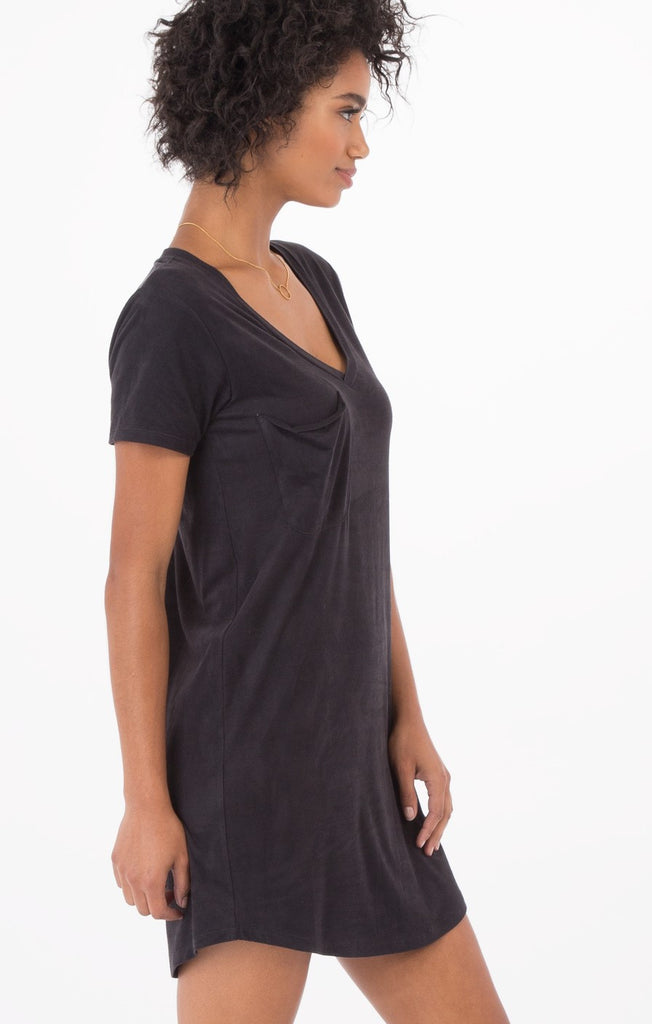 The Faux Suede Dress Black