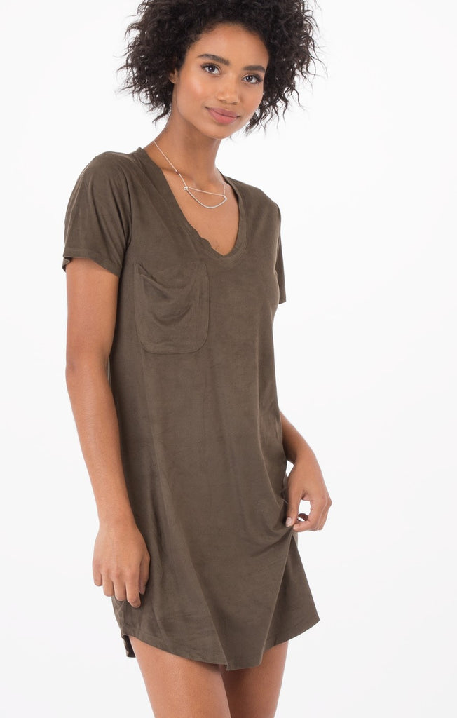 The Faux Suede Dress Rosin