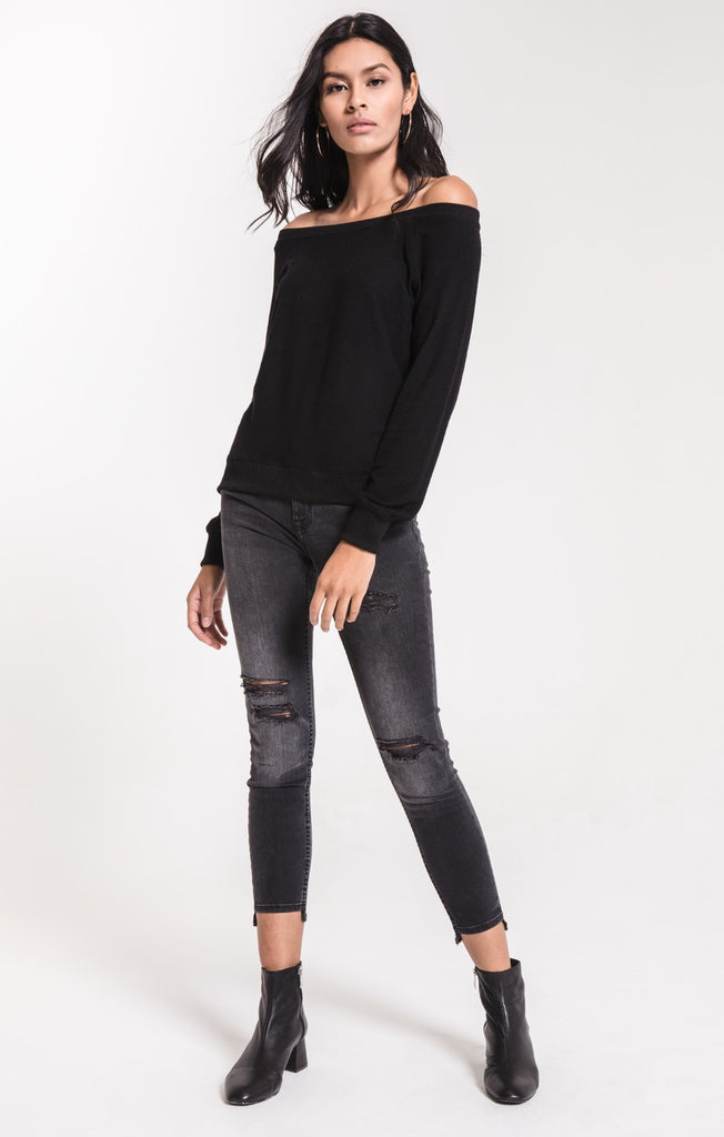 The Marled Off Shoulder Pullover