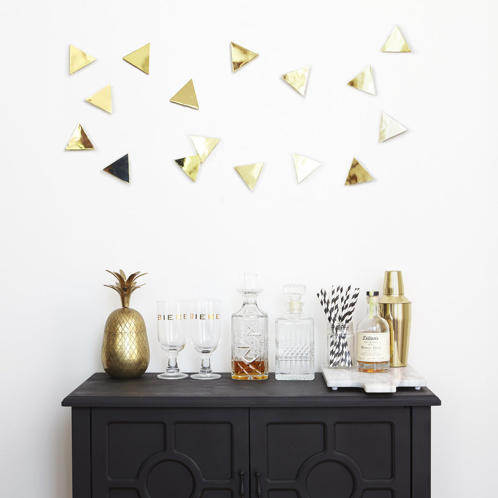 Confetti Triangles Wall Decor Brass