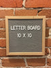 10 x 10 Grey Letter Board