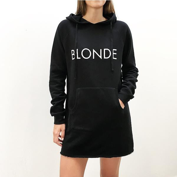 Blonde Hoodie Dress Black