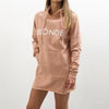 Blonde Hoodie Dress Nude