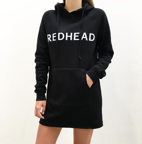 "Middle Sister" BRUNETTE Chain Stitch Hoodie In Black