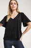 The Faux Suede Flutter Tee