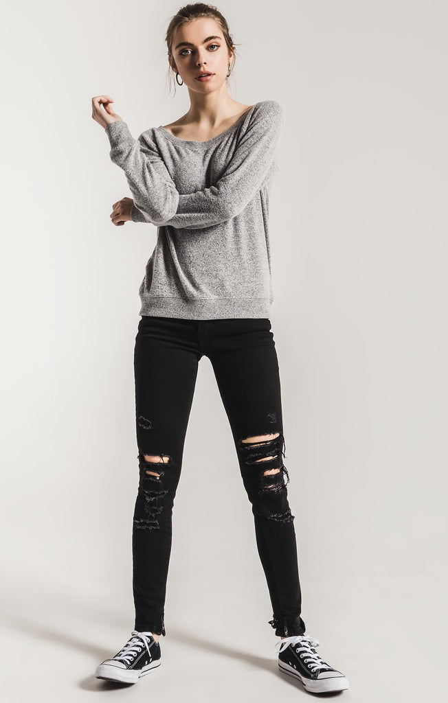 The Marled Off Shoulder Pullover