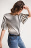 The Premium Sleek Jersey Striped Ruffle Tee