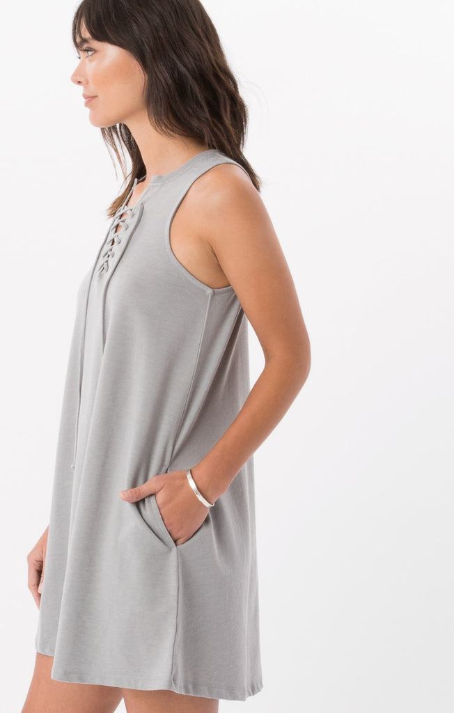 The All Tied Up Dress Grey Stone