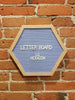Large Blue Hexagon Letter Board