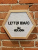 Small White Hexagon Letter Board